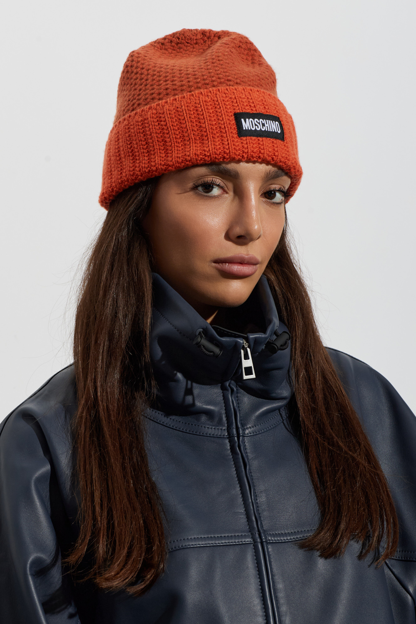 Red Cap with logo patch Moschino - Vitkac Italy